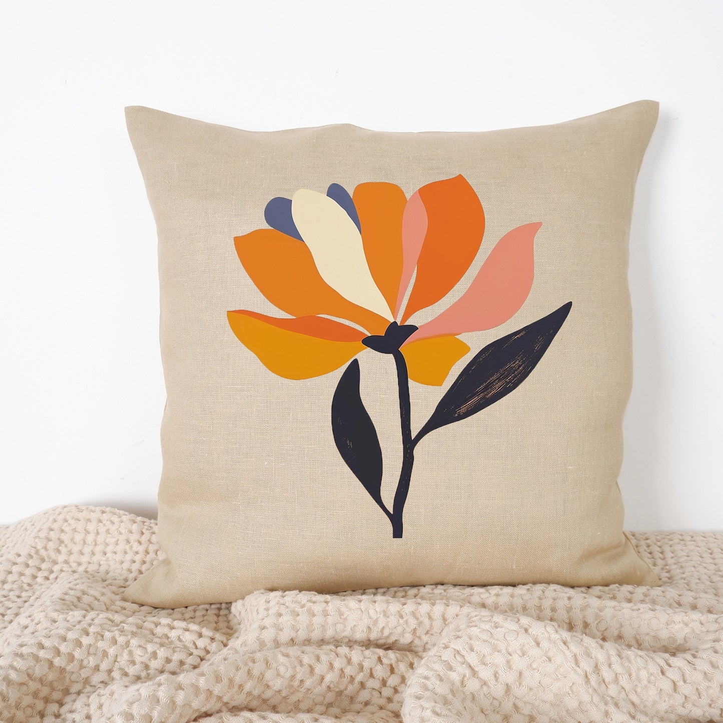 SALE LINEN Cushion cover Modern Contemporary art, decorative linen pillow cover , Boho Summer decor Cushion Housewarming Gift