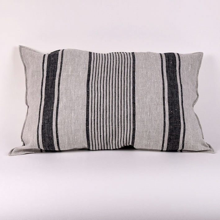 Striped linen pillowcase Standard, queen, king, body, euro sham custom size pillow cover. French linen Vintage Cottage Farmhouse Grainsack