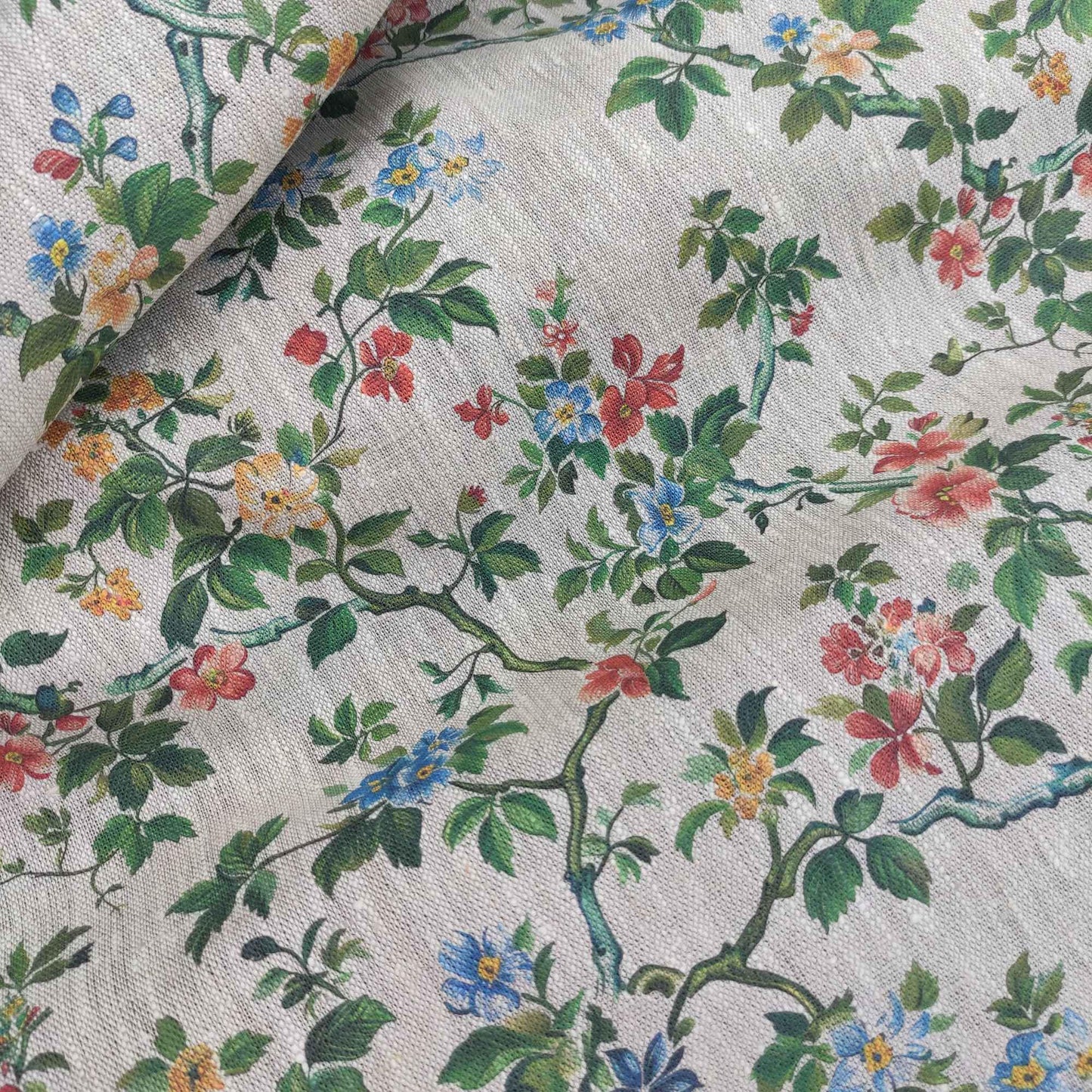 Modern linen Pillow Cover with block floral print, green blossom Boho Pillow print on linen, Coutryhome printed pillow case in European flax