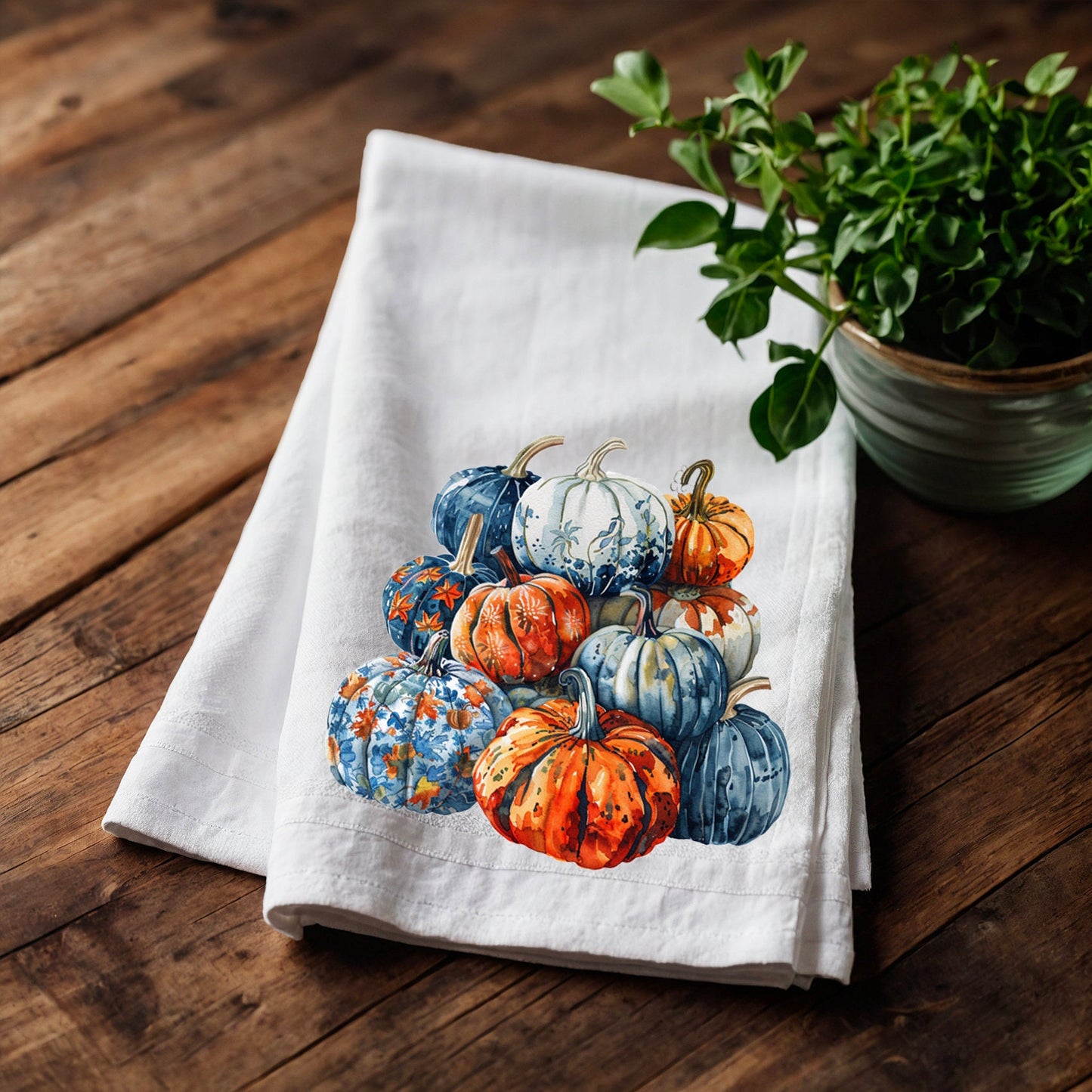 Halloween Tea Towel in linen, Pumpkins Hand Towels Tea in linen, cats linen Dish Towel, witch hat Kitchen Décor Tea Towel in linen