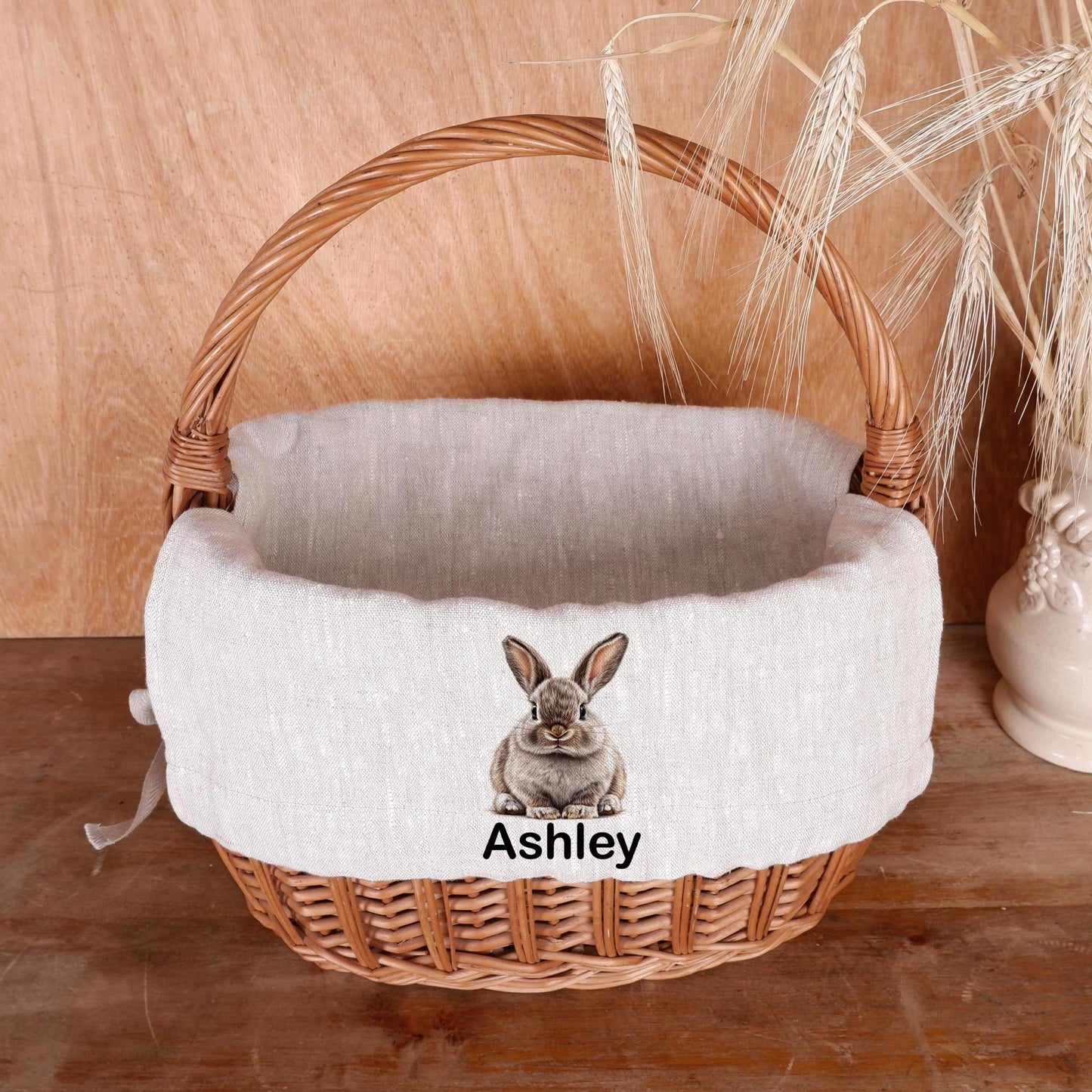Bunny Personalized Basket Liner with monogran • Customized Easter Basket Liner • Girl Easter Basket Liner • Boy Easter Basket Liner Rabbit
