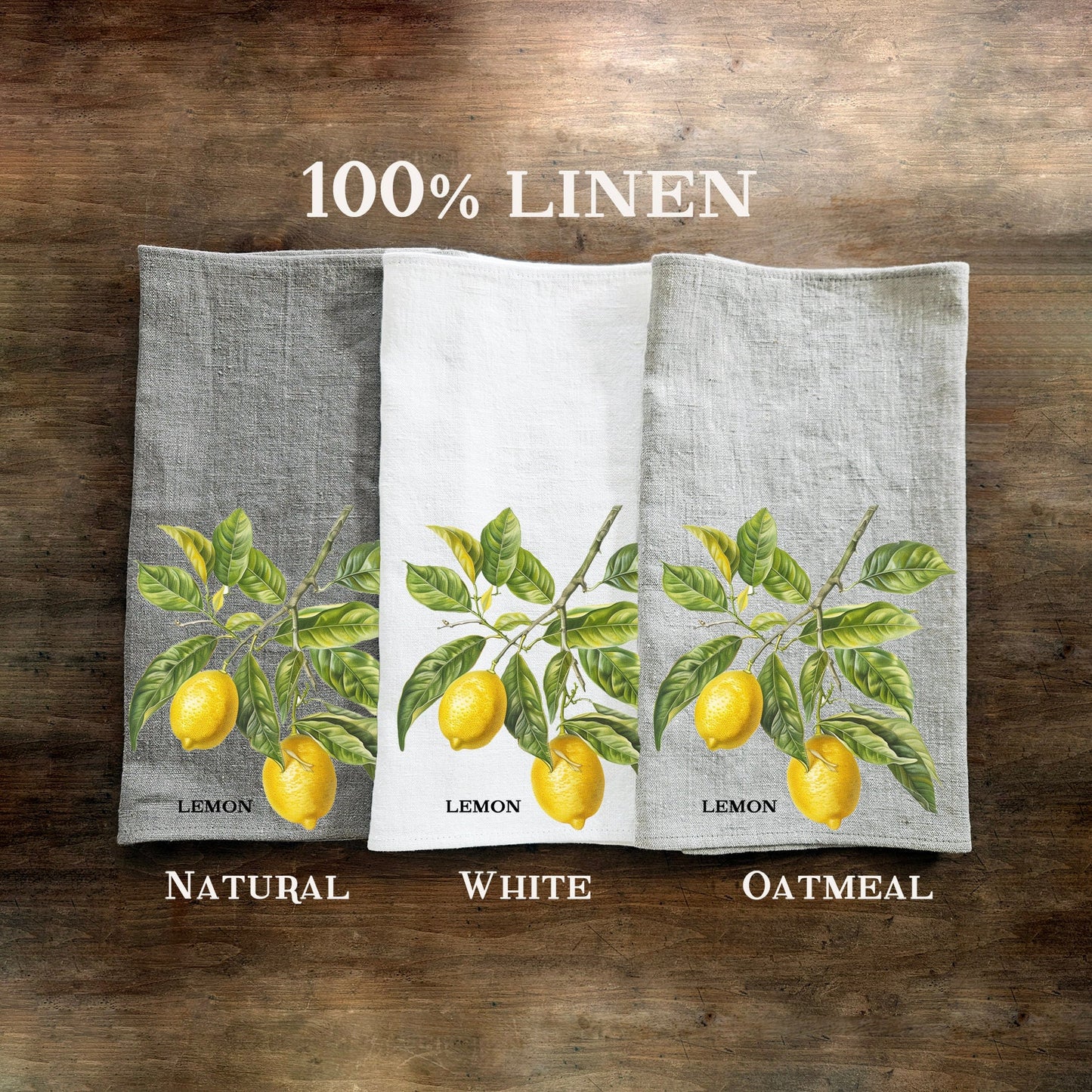 Plum fruit tree Tea Towel in linen, Botanical hand Towels Tea in linen, Greenery garden Dish Towel Kitchen Décor Tea Towel in linen