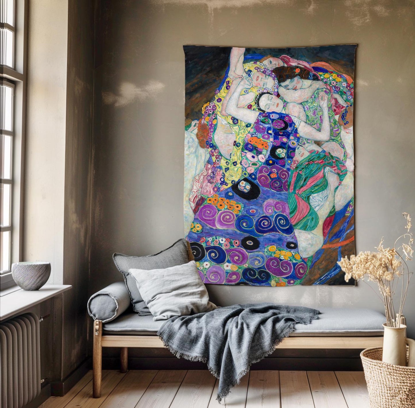 Klimt Kiss Tapestry wall tapestry - Wall decor ART decor Holiday tapestry on 100% linen