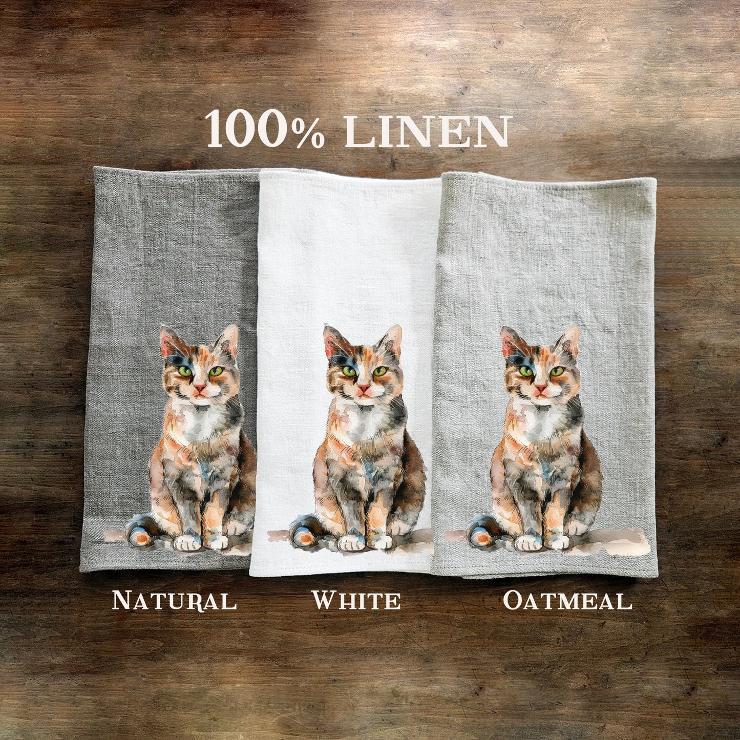 Cat kitchen Towel in linen, hand Towels Tea in linen, pets Dish Towel Kitchen Décor Tea Towel in linen