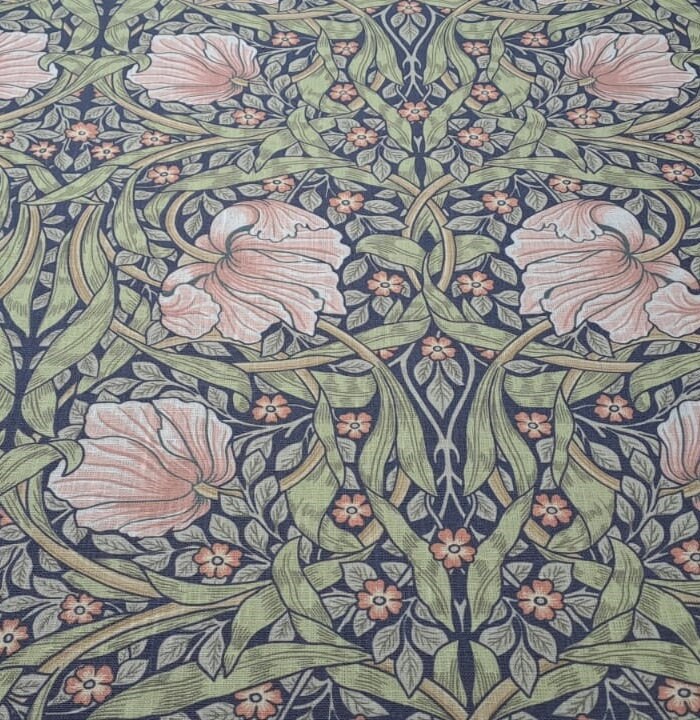 William Morris Pimpernel Noren-gardin i linne, japansk Noren-panel i linne, japansk dörrgardin, Noren-dörröppningspanel i linne