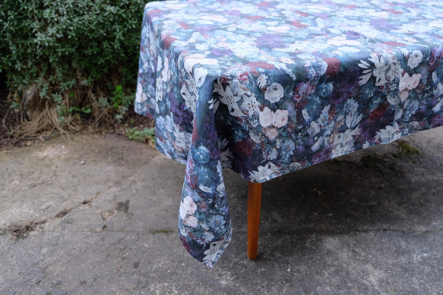 100% Linen tablecloth FLORAL French table cloth rustic rectangle square oval country style Flax Custom Prewashed