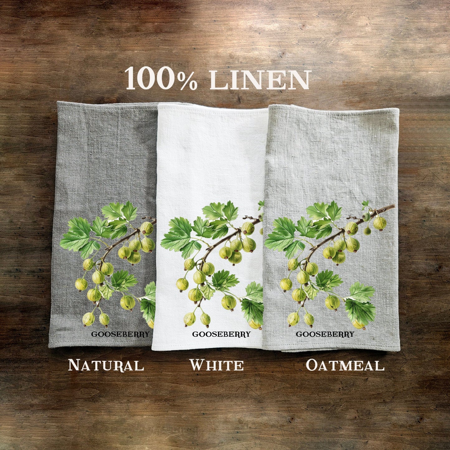 Pomegranate fruit tree Tea Towel in linen, Botanical hand Towels Tea in linen, Pomegranate Dish Towel Kitchen Décor Tea Towel in linen