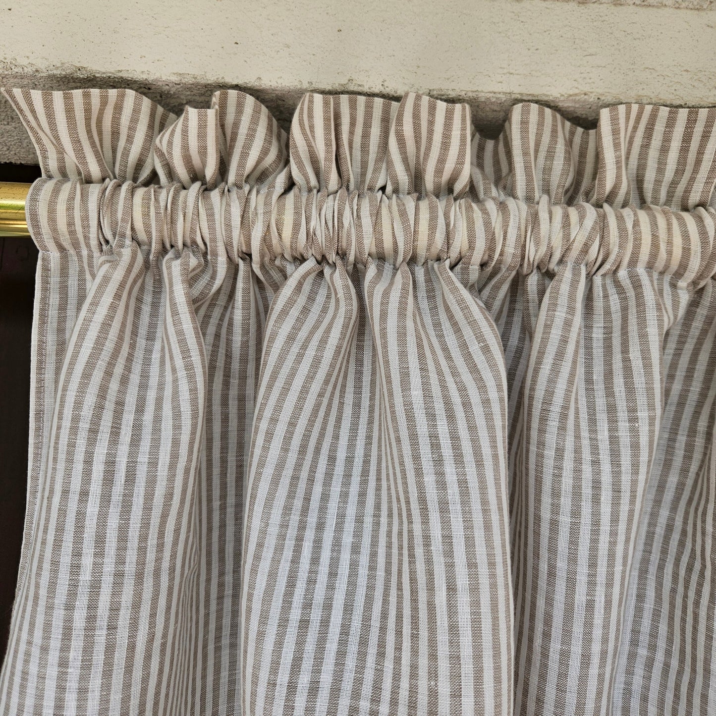 Linen Cafe Curtains in custom size in french Toile de JOuy Greeen, custom size Farmhous window panel, Living room Cafe Kitchen valance