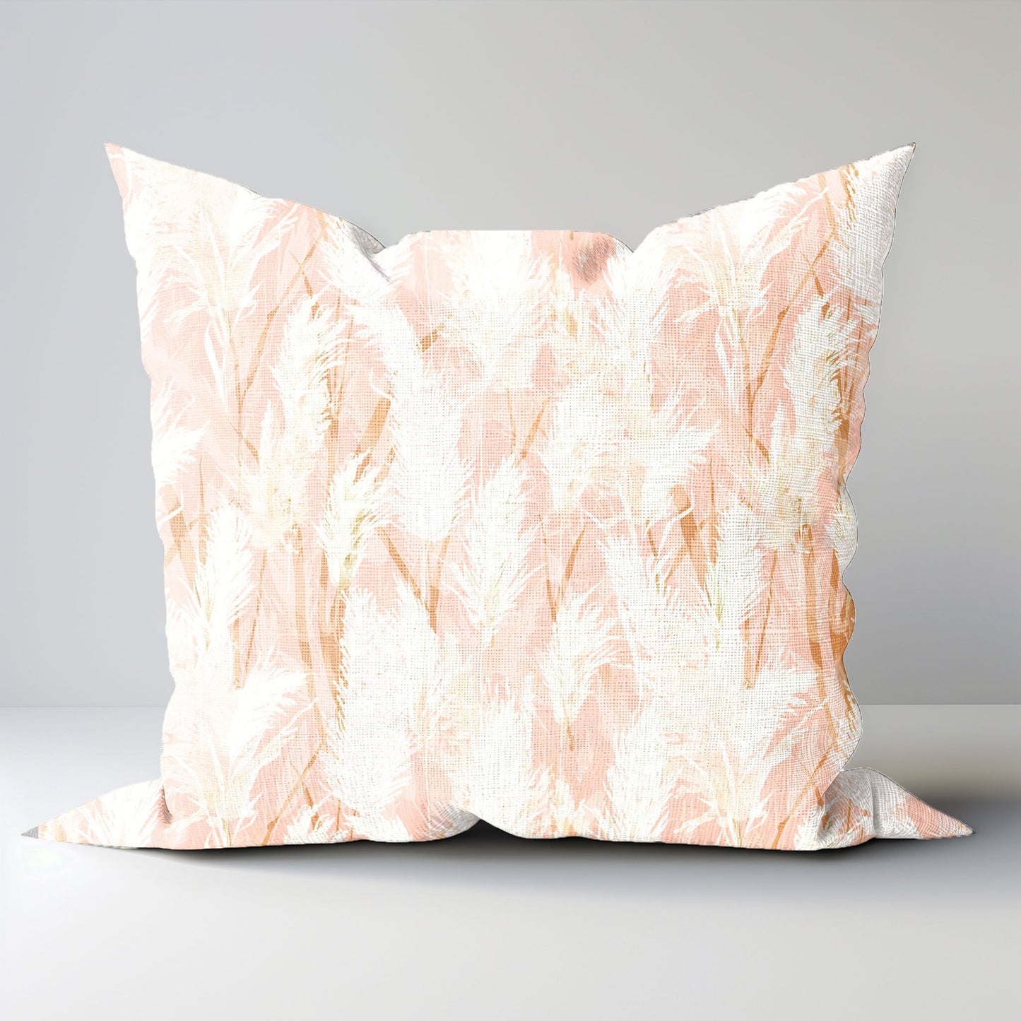 Modern linen Floral Pillow Cover in blush pink, pink Boho Pillow block print on linen, Coutryhome block printed pillow in European flax