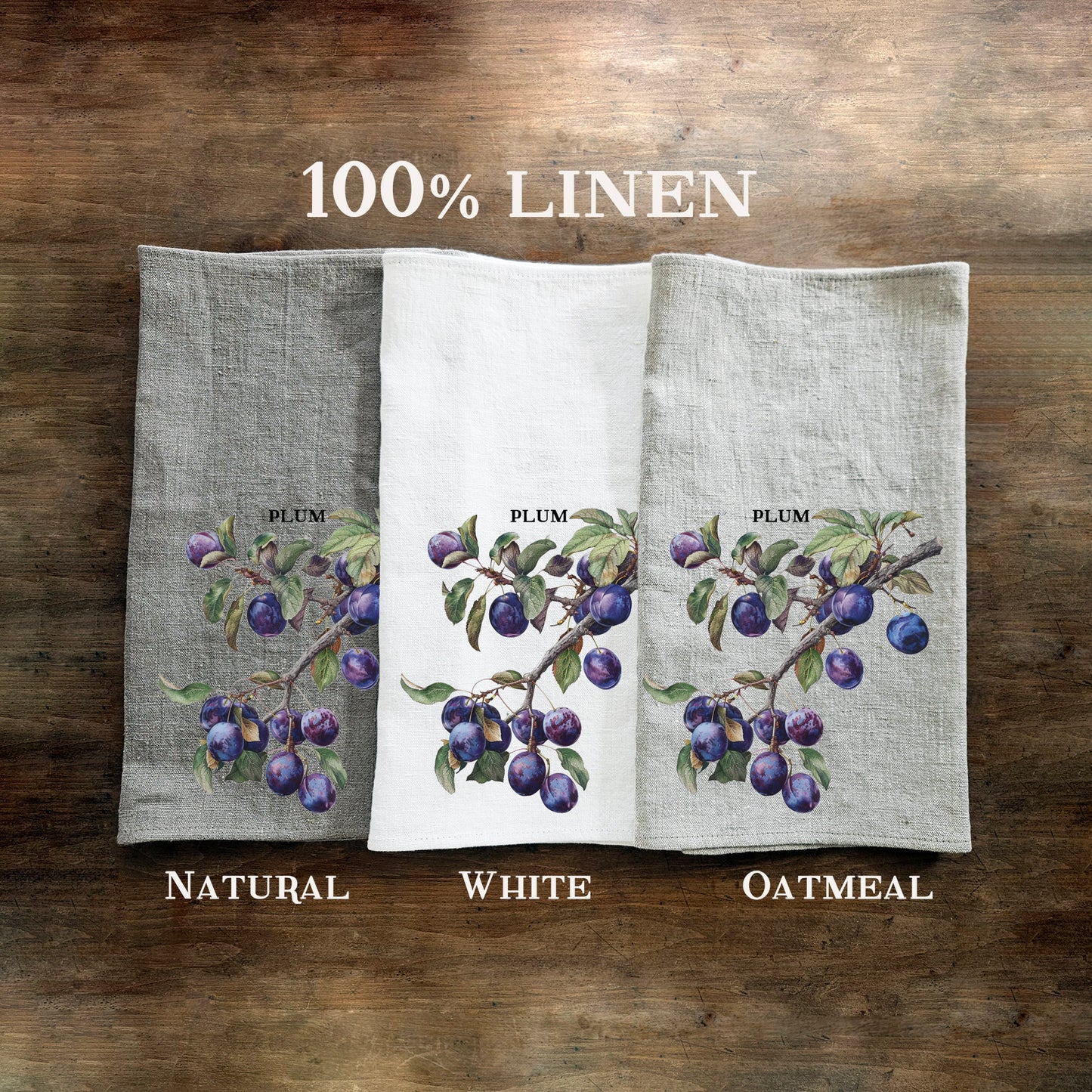 fig fruit tree Tea Towel in linen, Botanical hand Towels Tea in linen, fig fruit Dish Towel Kitchen Décor Tea Towel in linen