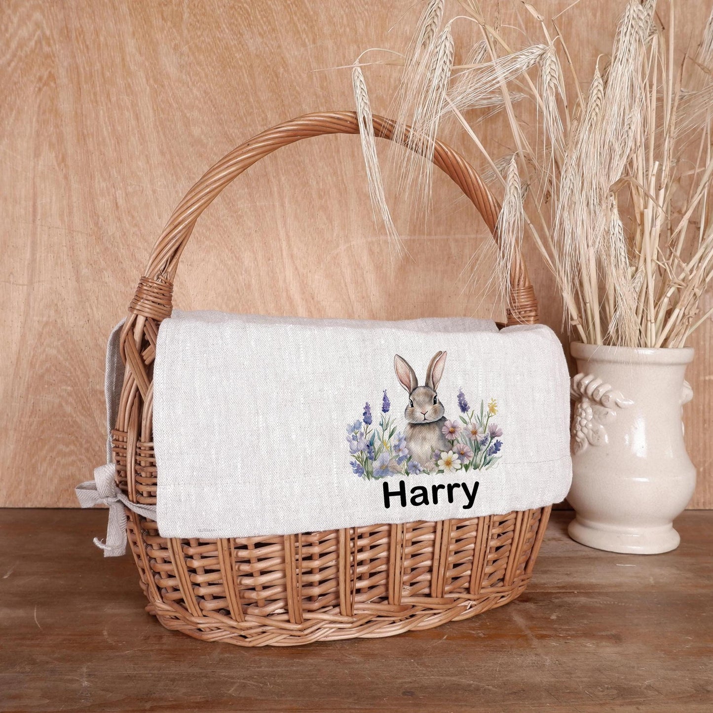 Bunny Personalized Basket Liner with monogram - Customized Easter Basket Liner - Girl or Boy Easter Basket Liner Rabbit