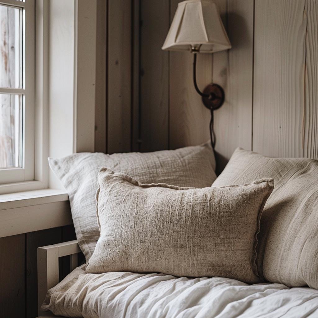 Blue linen pillowcase in custom size pillow cover. French linen Vintage Cottage Farmhouse style pillow cover