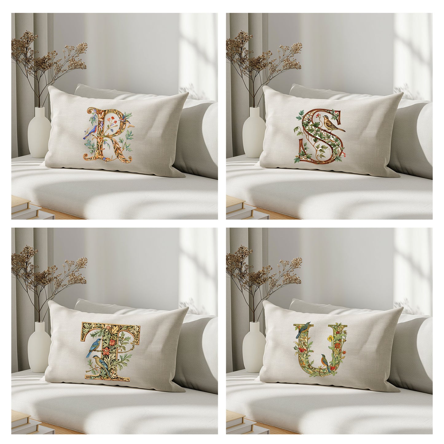 Monogram linen pillowcase Standard, queen, king, body, euro sham custom size pillow cover. Pure linen luxury cushion cover with Monogram