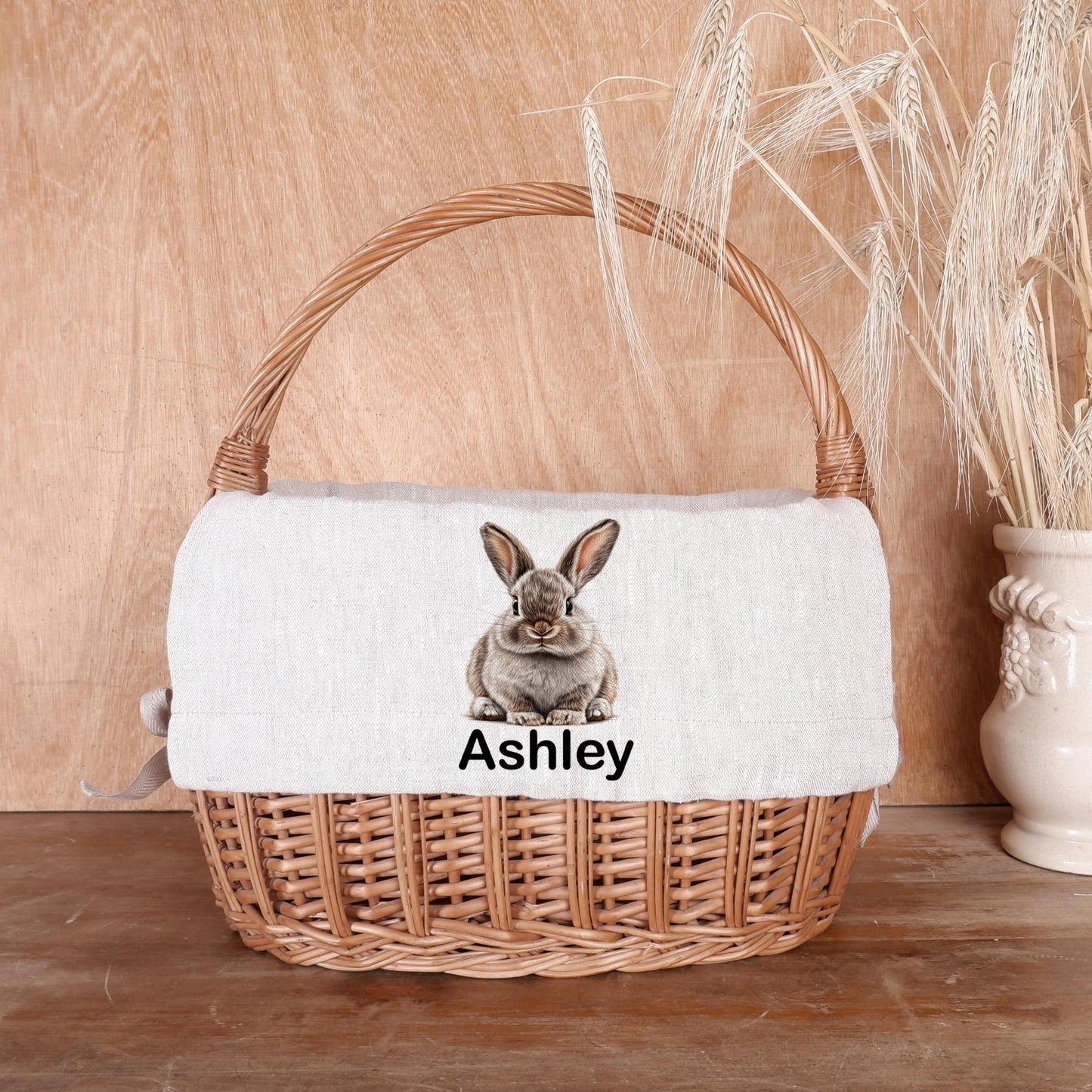 Bunny Personalized Basket Liner with monogran • Customized Easter Basket Liner • Girl Easter Basket Liner • Boy Easter Basket Liner Rabbit