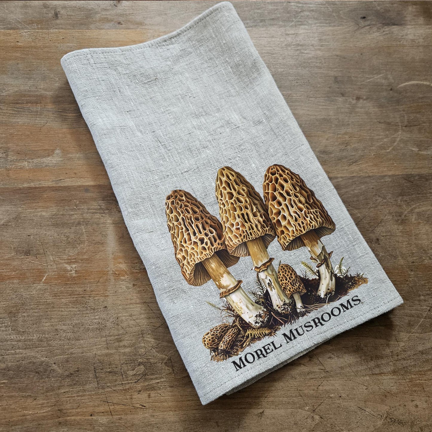 Mushrooms Kitchen Towel in linen, Foodie Hand Towels Tea in linen, linen Dish Towel Kitchen Décor Tea Towel in linen housewarming gift