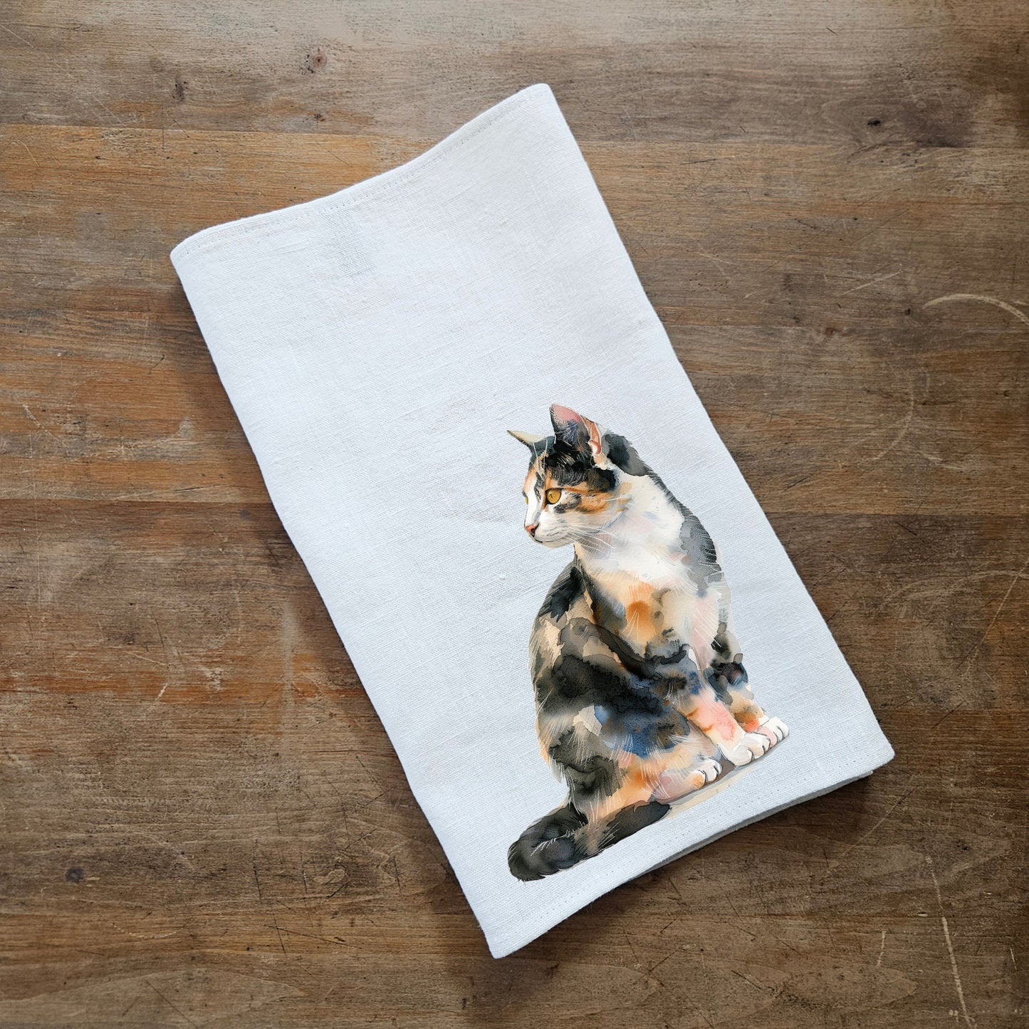 Cat kitchen Towel in linen, hand Towels Tea in linen, pets Dish Towel Kitchen Décor Tea Towel in linen