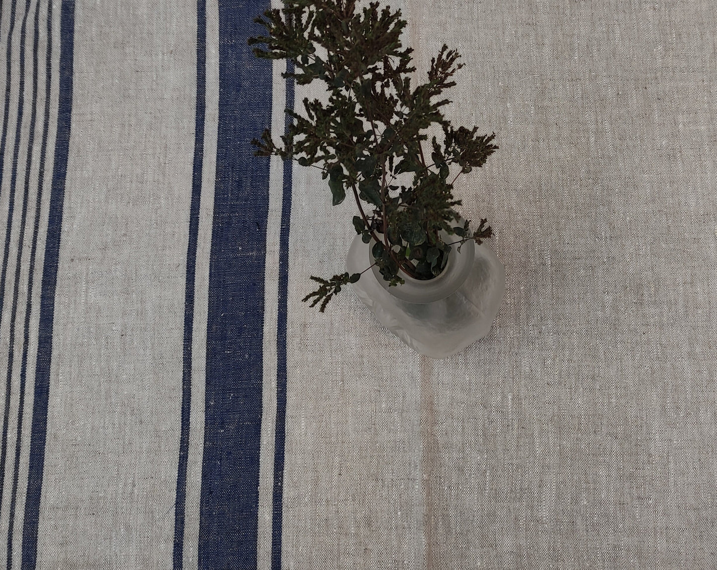 100% Linen tablecloth striped PREWASHED French table cloth, rustic rectangle square oval table, country style tablecloth Sack weave linen