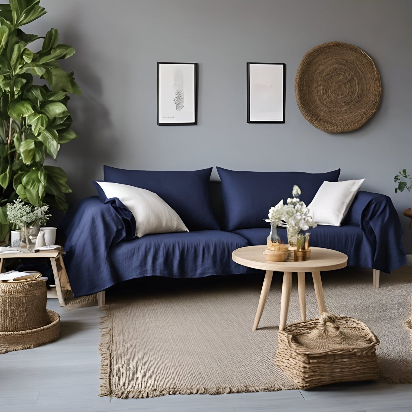 Linen Couch Cover Extra Large, Linen couch throw in custom size, Natural sofa cover, Sectional Big bed cover, Sofa slip cover throw