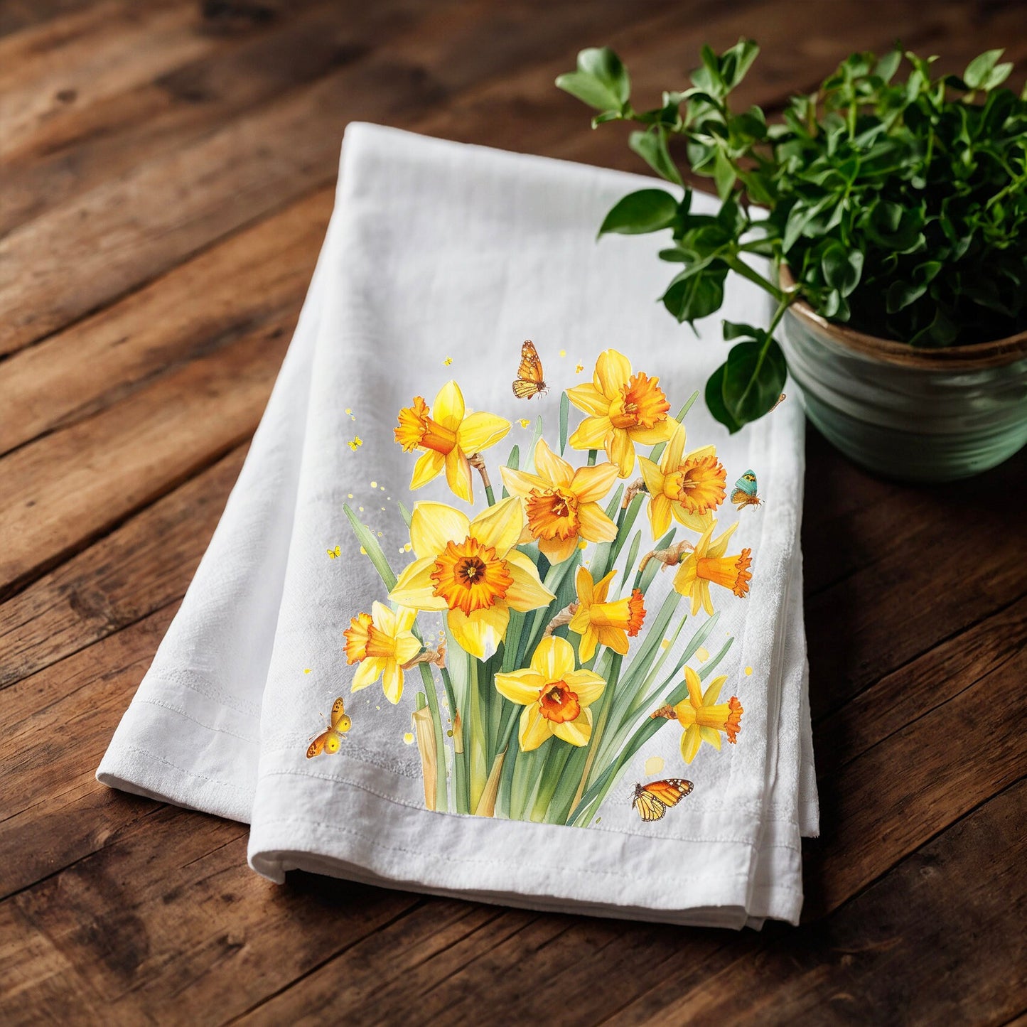 Harebell Tea Towel in linen, floral Hand Towels Tea, botanical Floral Dish Towel, purple flower Kitchen Décor Tea Towel