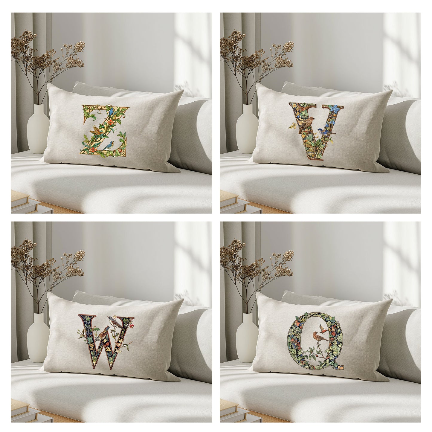 Monogram linen pillowcase Standard, queen, king, body, euro sham custom size pillow cover. Pure linen luxury cushion cover with Monogram
