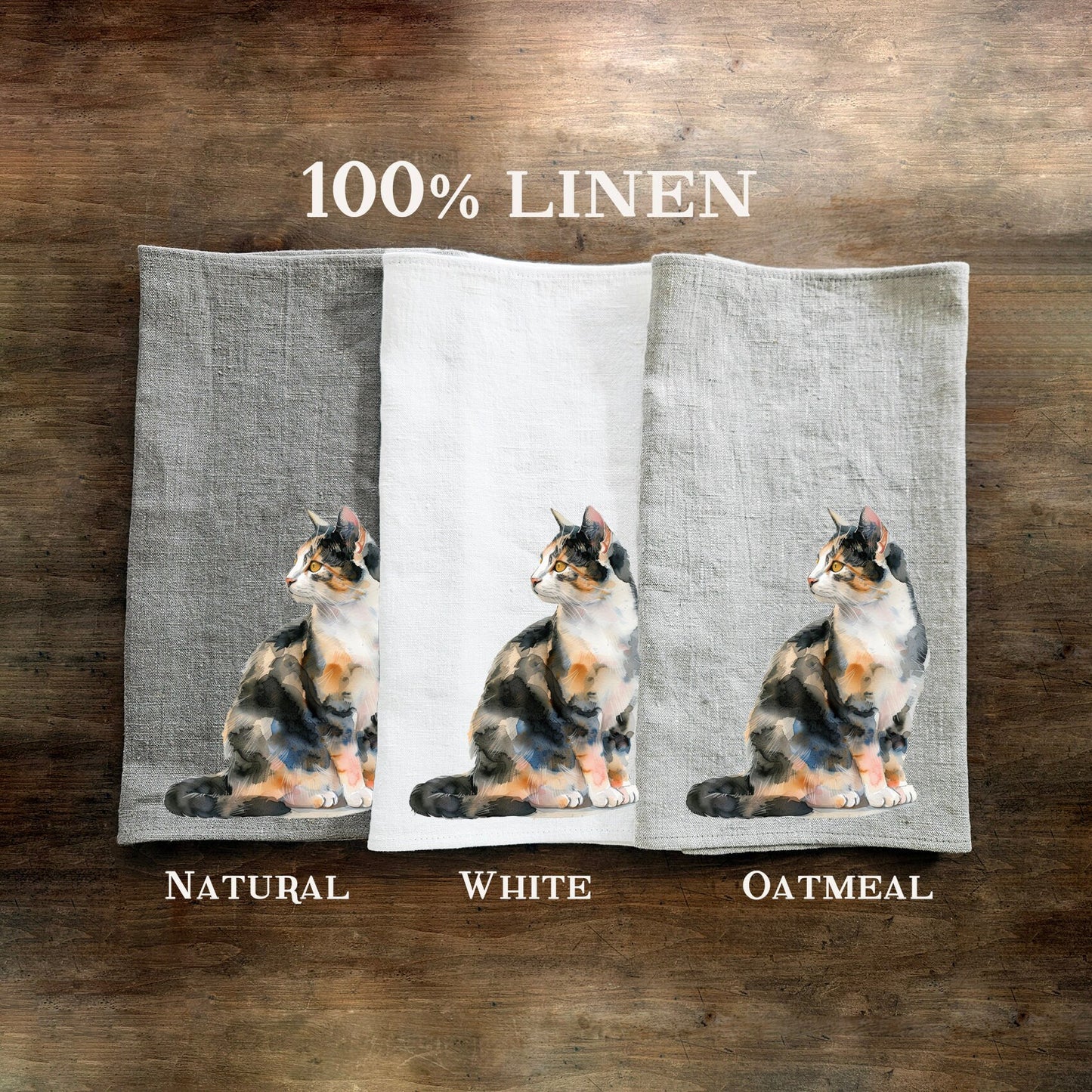 Cat kitchen Towel in linen, hand Towels Tea in linen, pets Dish Towel Kitchen Décor Tea Towel in linen