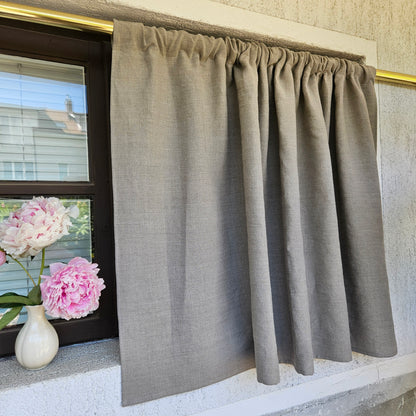 Curtains 100% Linen PREWASHED in navy blue, window panel kitchen Living room farmhouse curtains, grain sack flax Bedroom window panel