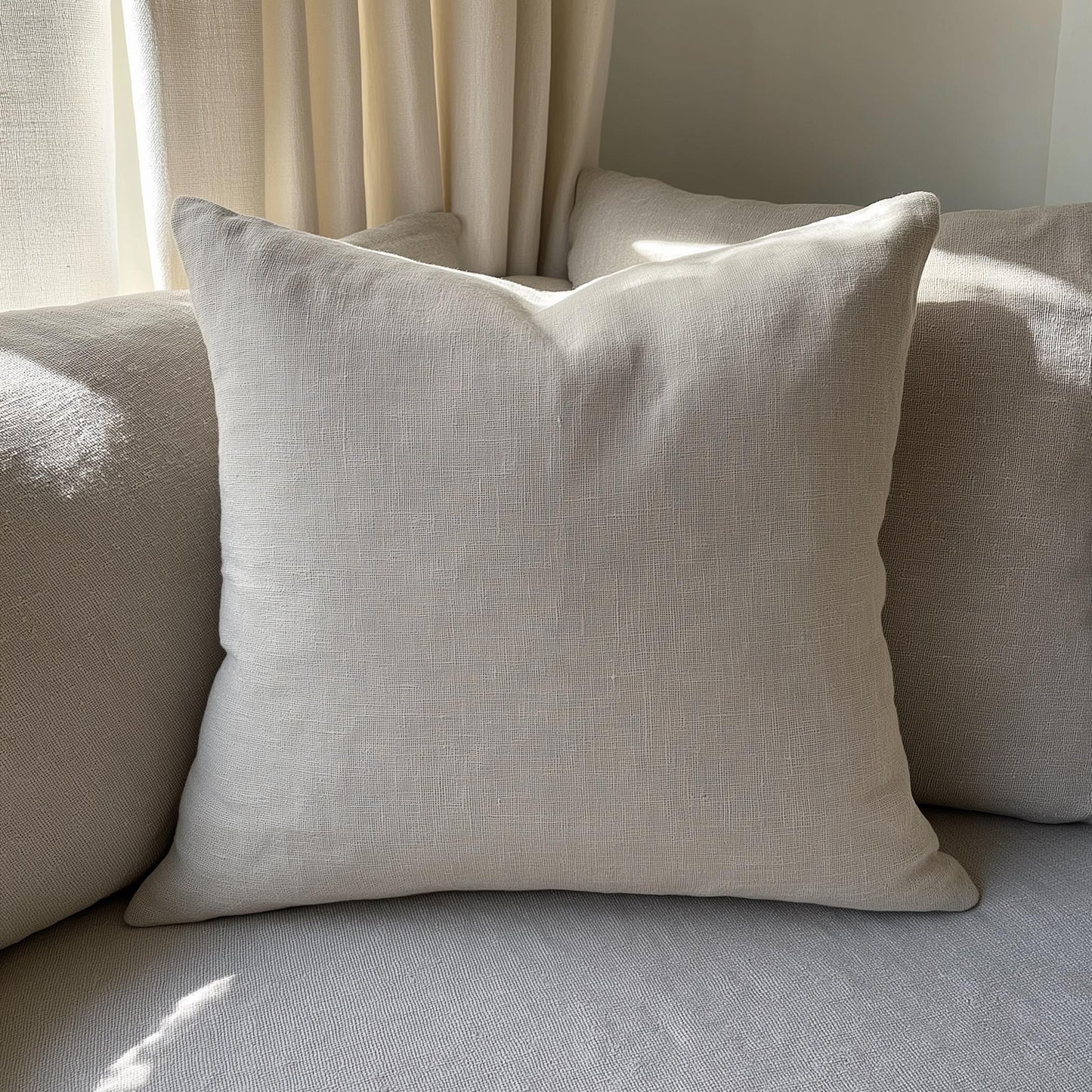 linen pillowcase in custom size pillow cover in neutral colors with CLOVER print - French linen Vintage Cottage Farmhouse cushion cover