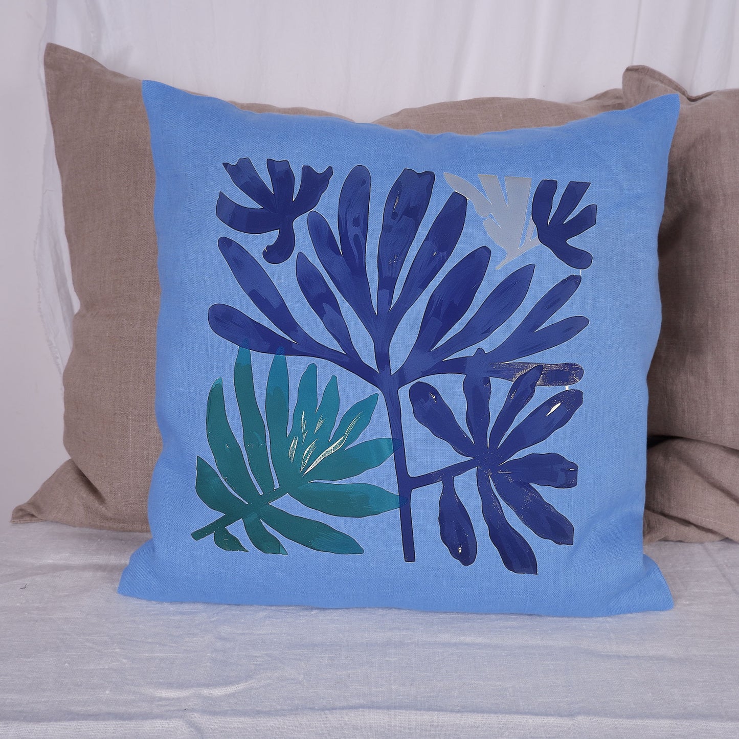 SALE LINEN Cushion cover Modern Contemporary art, decorative linen pillow cover , Boho Summer decor Cushion Housewarming Gift