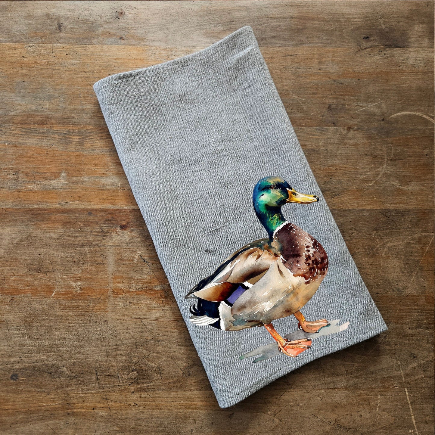 Duck Tea Towel in linen, Farm hand Towels Tea in linen,  pets Dish Towel  Kitchen Décor Tea Towel in linen