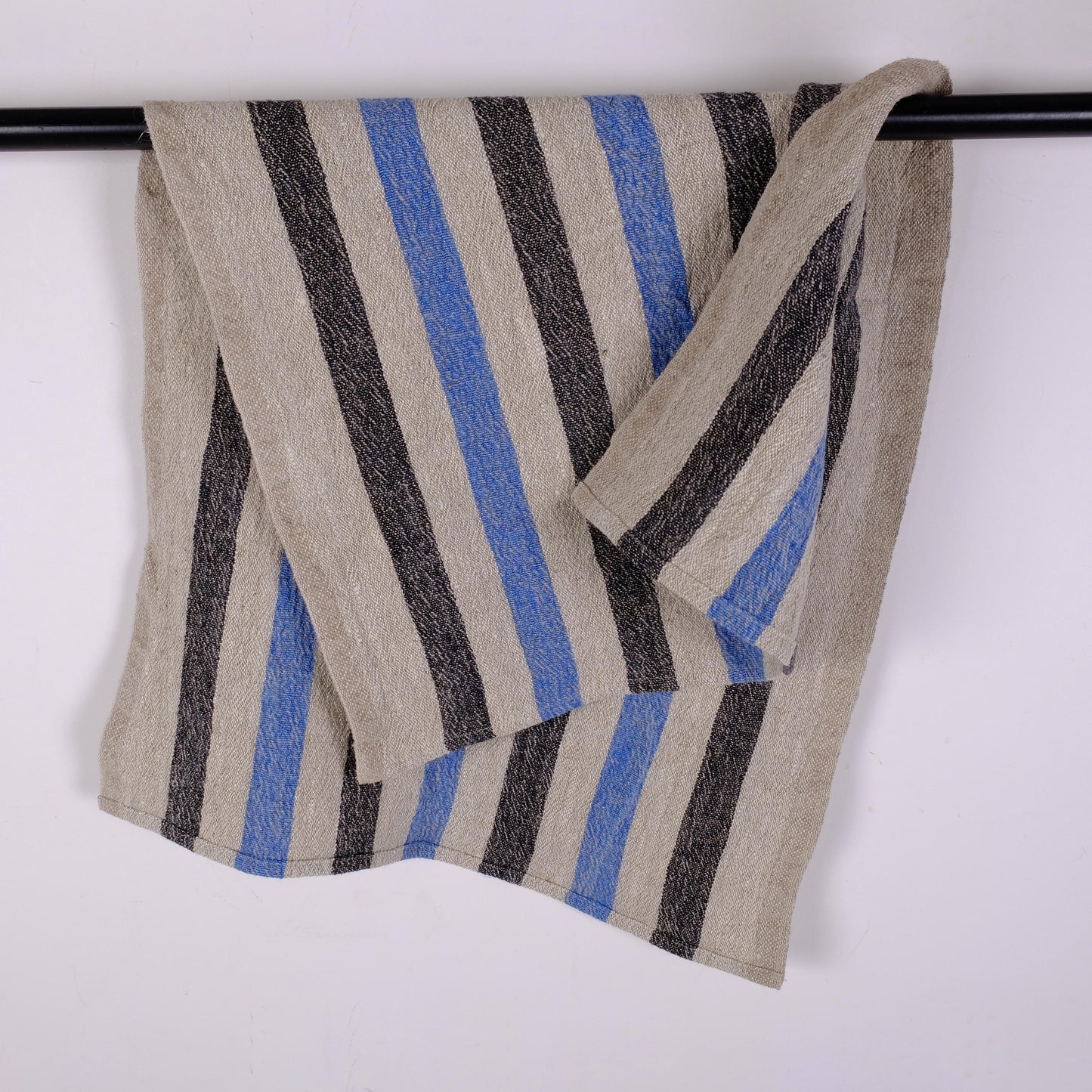 Stonewashed linen tea towel. STRIPEN  - heavy soft flax fabric. Linen hand towel. Natural kitchen towel. Linen towel. Dish towel.