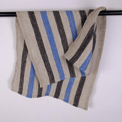 Stonewashed linen tea towel. STRIPEN  - heavy soft flax fabric. Linen hand towel. Natural kitchen towel. Linen towel. Dish towel.