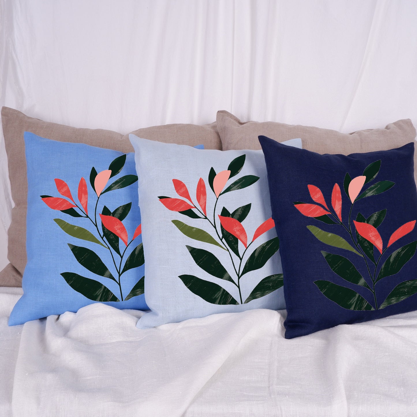 SALE LINEN Cushion cover Modern Contemporary art, decorative linen pillow cover , Boho Summer decor Cushion Housewarming Gift