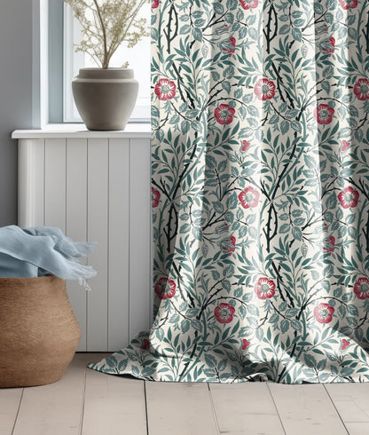 William Morris Curtain Panel Sweet Briar, Floral Botanical Blue Print  Curtain Panels,  Curtains for living room
