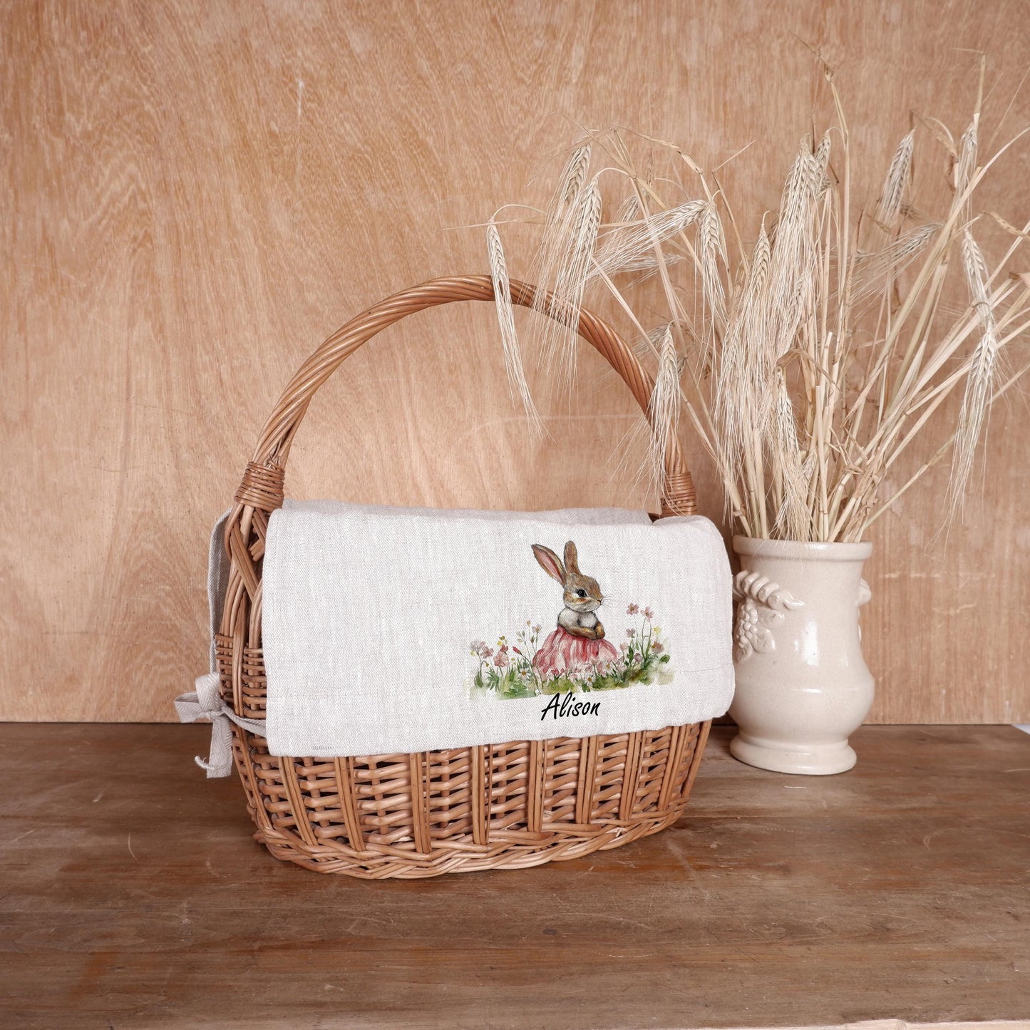 Bunny Personalized Basket Liner with monogram - Customized Easter Basket Liner  - Girl or Boy  Easter Basket Liner Rabbit