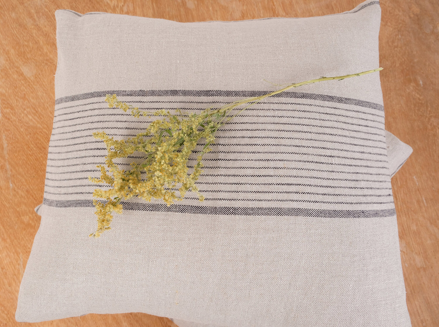 Grain sack linen pillowcase - flax striped sham - stripe Rustic Rough Heavy Weight Pillow case-  Vintage GrainSack