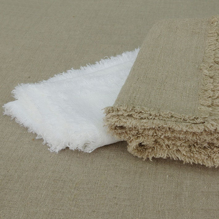 Linen napkins - French linen. White. Cottage, coutry style linen. Set of linen napkins. Stonewashed. Linen cloth napkins.