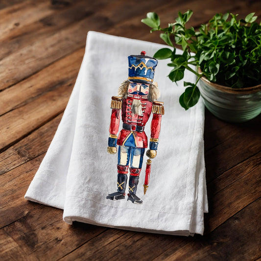 Nutcracker Tea Towel in linen, Christmas Hand Towels Tea, Nutcracker  Dish Towel, Holiday Kitchen Décor Tea Towel Gift