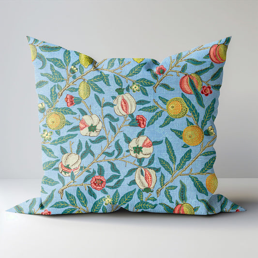 Modern linen Pillow Cover with William Morris Pomegranate print , Art and Crafts Pillow case on linen for Coutryhome  Victorian