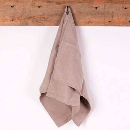 Washed linen kitchen towel in french blue stripes . Guest hand towel Natural dish towel. Striped French style thick linen tea towels