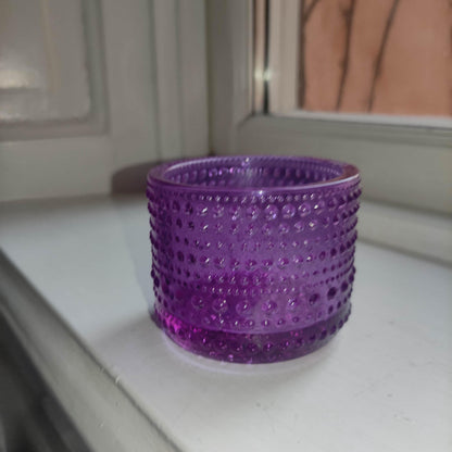 Iittala Kastehelmi amethyst - Tealight candleholder- candle holder -  Finnish glass design Vintage  - green white red yellow  - candleholder