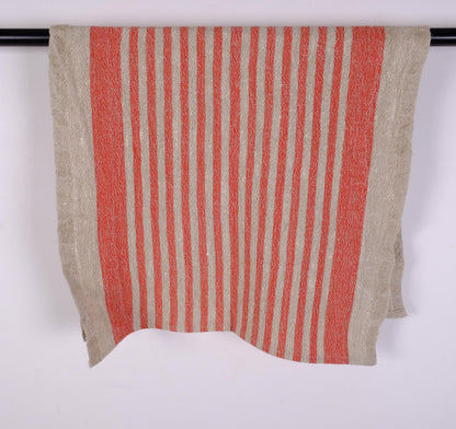 Stonewashed linen tea towel. STRIPEN  - heavy soft flax fabric. Linen hand towel. Natural kitchen towel. Linen towel. Dish towel.