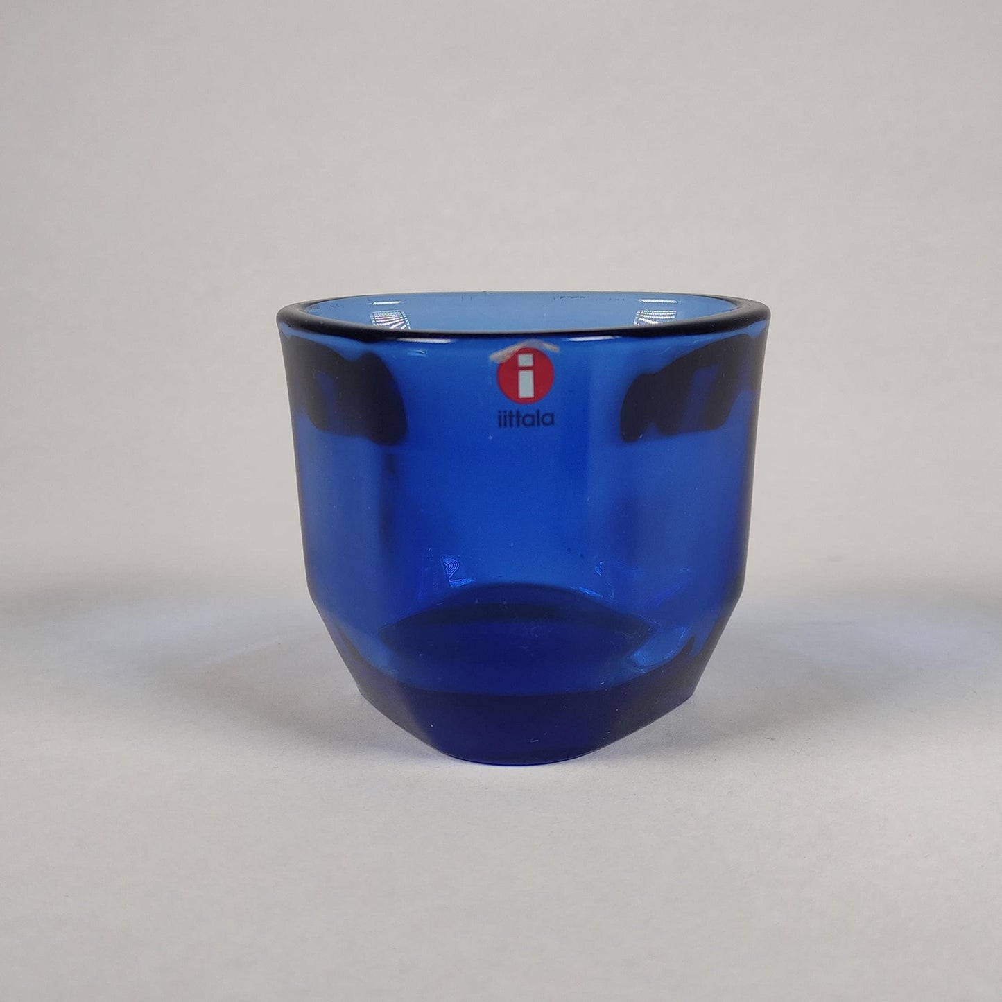 Iittala TRIS  - Tealight candleholder- candle holder -  Finnish glass design Vintage  - blue brown grey  - candleholder