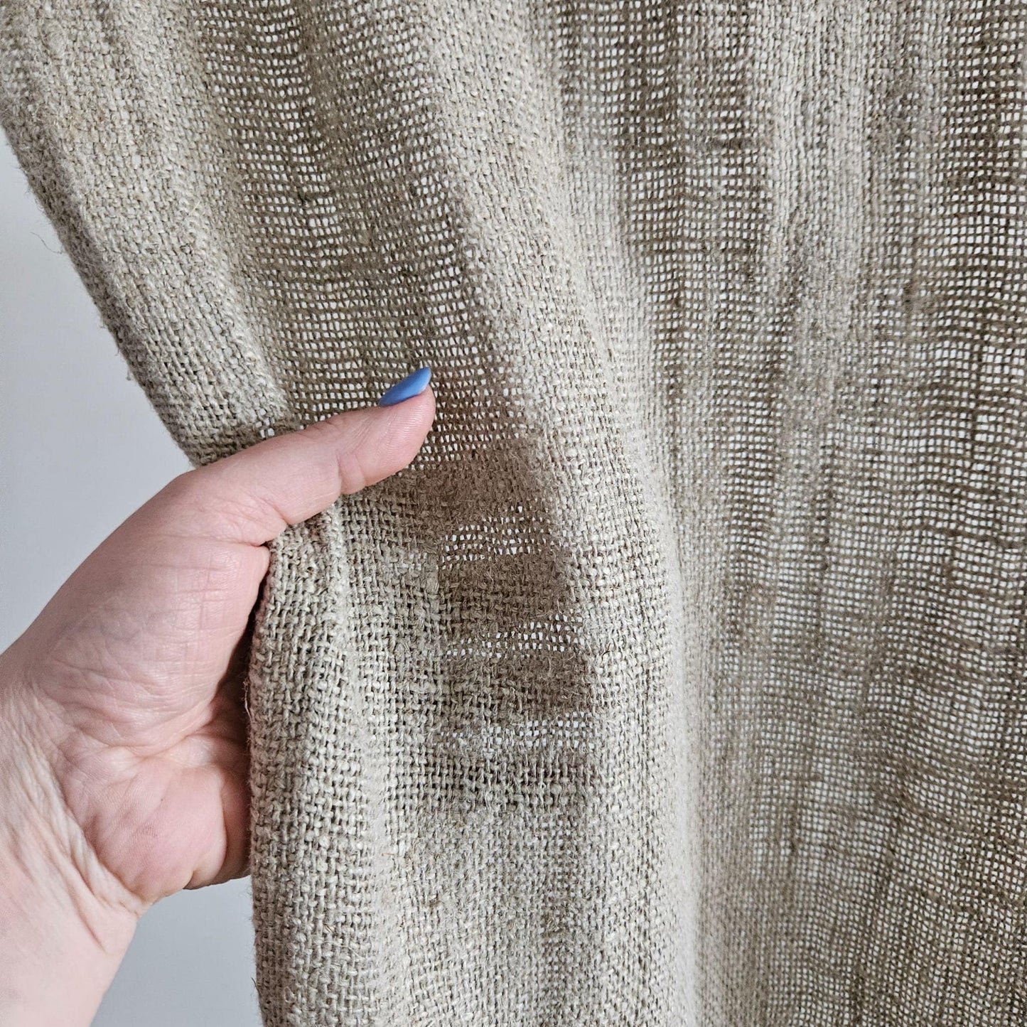 Natural grain sack Cafe Curtains, burlap Farmhous window panel, Living room Cafe Kitchen window curtain custom size