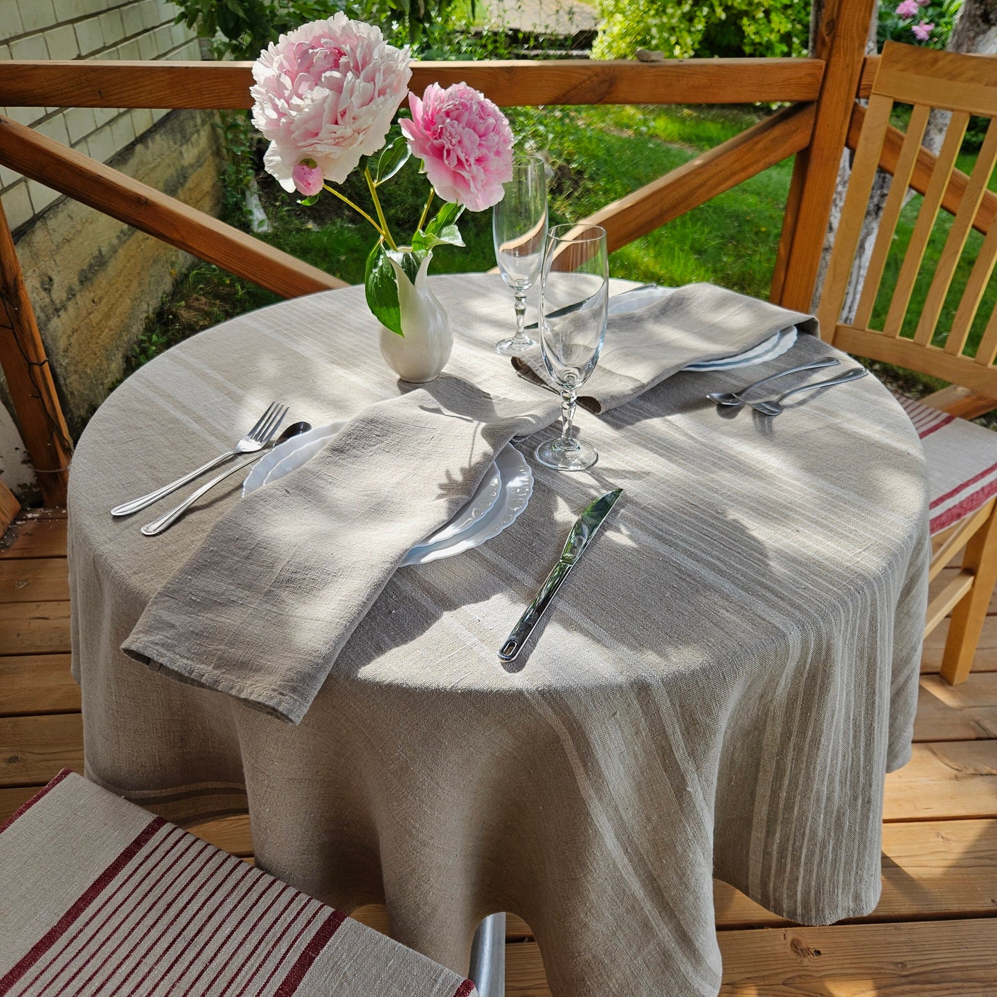 100% Linen Tablecloth Handmade Round Oval Rectangle Table cloth Natural Linen large Custom table decor Wedding decor Catering