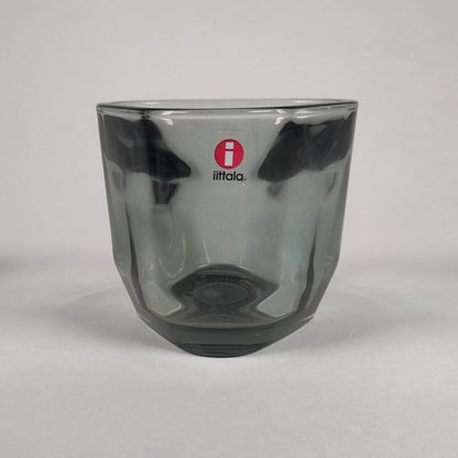 Iittala TRIS  - Tealight candleholder- candle holder -  Finnish glass design Vintage  - blue brown grey  - candleholder