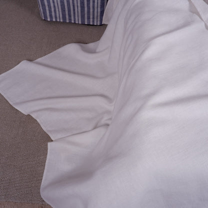 Blue Stonewashed linen Blanket, flax Bedspread - heavy weight huckaback linen bed cover - provence cottage coutrystyle Throw 100% Linen