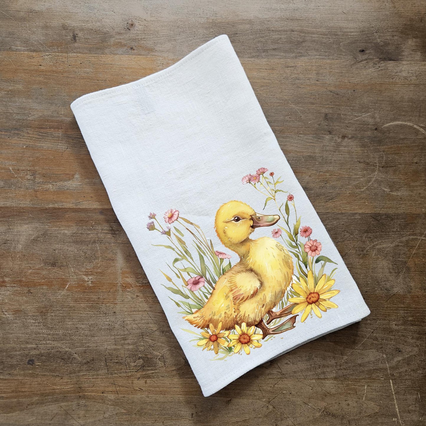 Duck Tea Towel in linen, Farm hand Towels Tea in linen,  pets Dish Towel  Kitchen Décor Tea Towel in linen