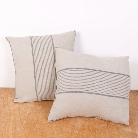 Grain sack linen pillowcase - flax striped sham - stripe Rustic Rough Heavy Weight Pillow case-  Vintage GrainSack