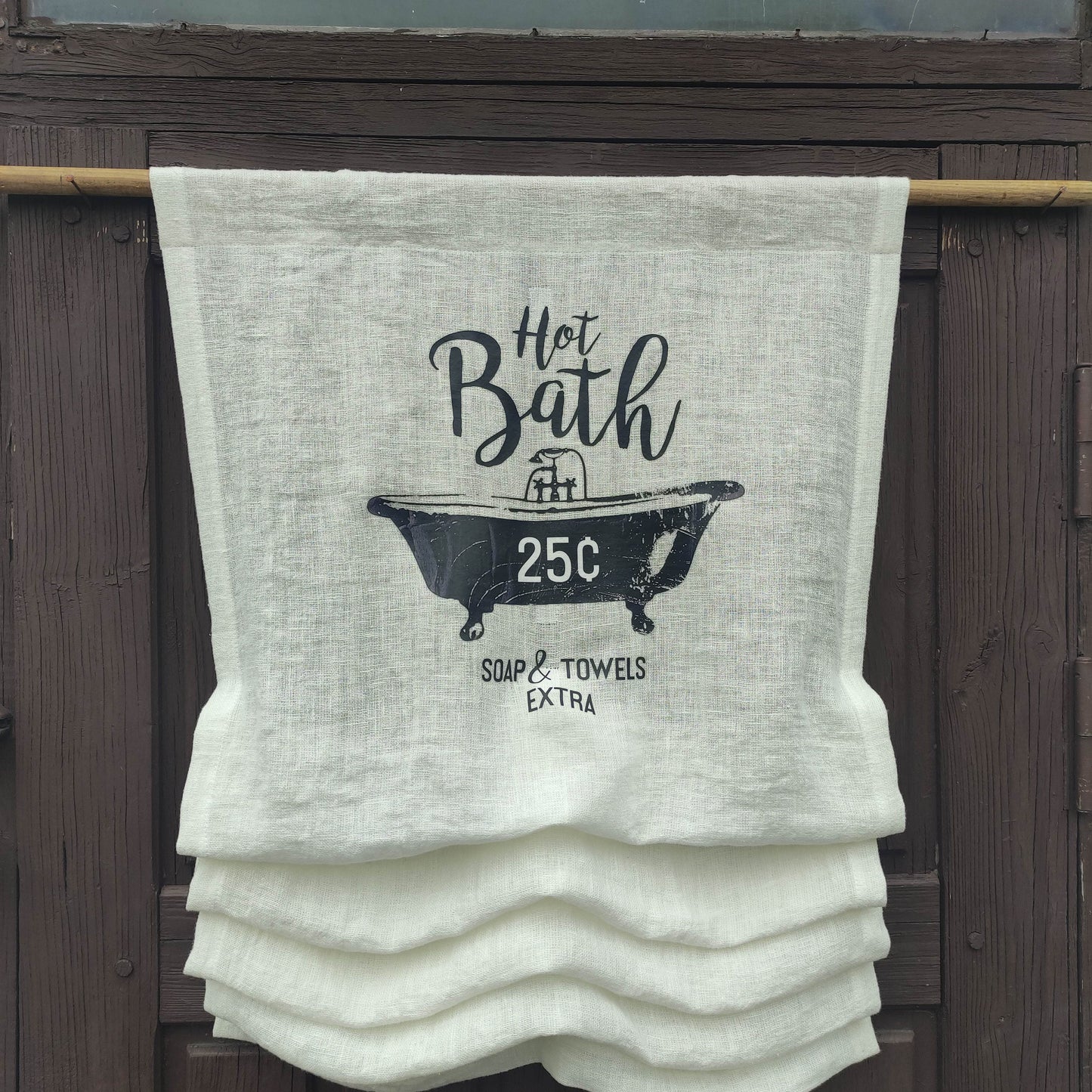 Hot Bath Bathroom Burlap Ivory  Curtain Valance, french farmhouse bathroom door curtains  in custom size