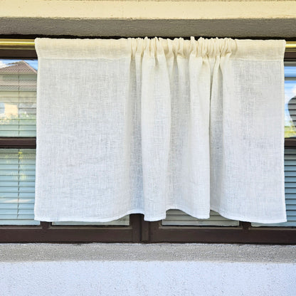 Curtains 100% Linen striped PREWASHED  - window panel. kitchen Living room farmhouse curtains. Grain Sack flax. Bedroom